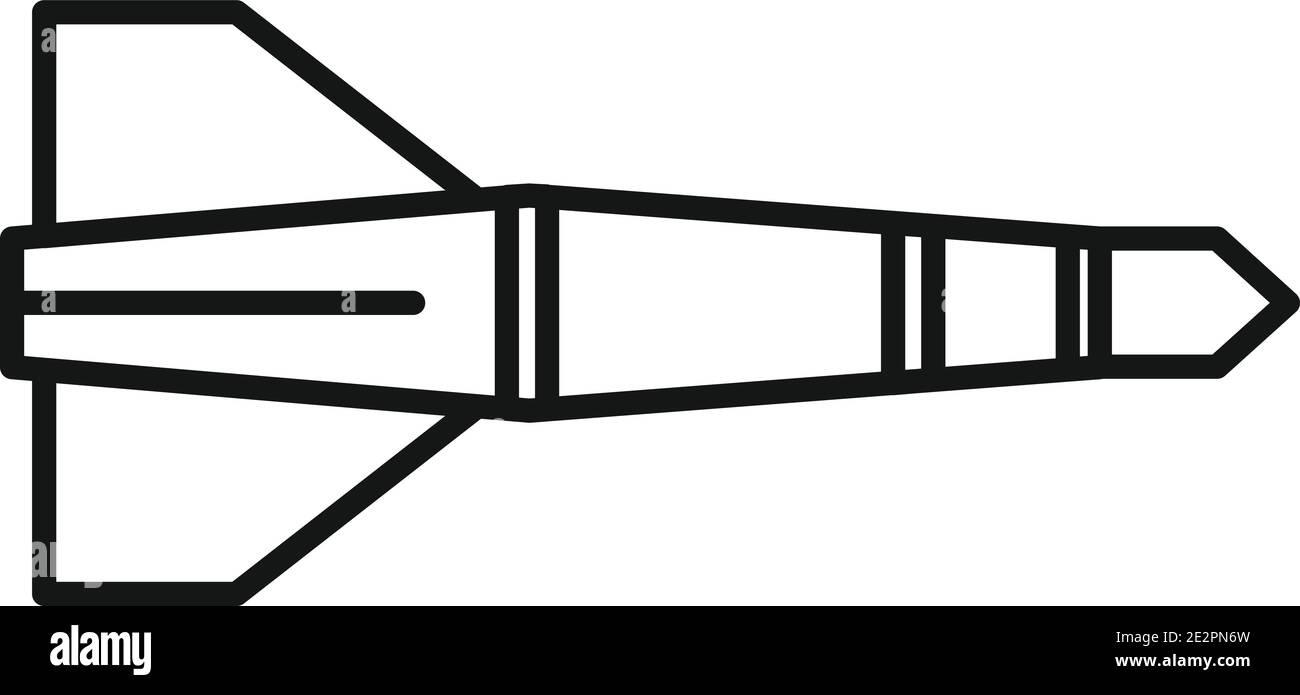 Symbol für Raketengefahr, Umrissstil Stock Vektor