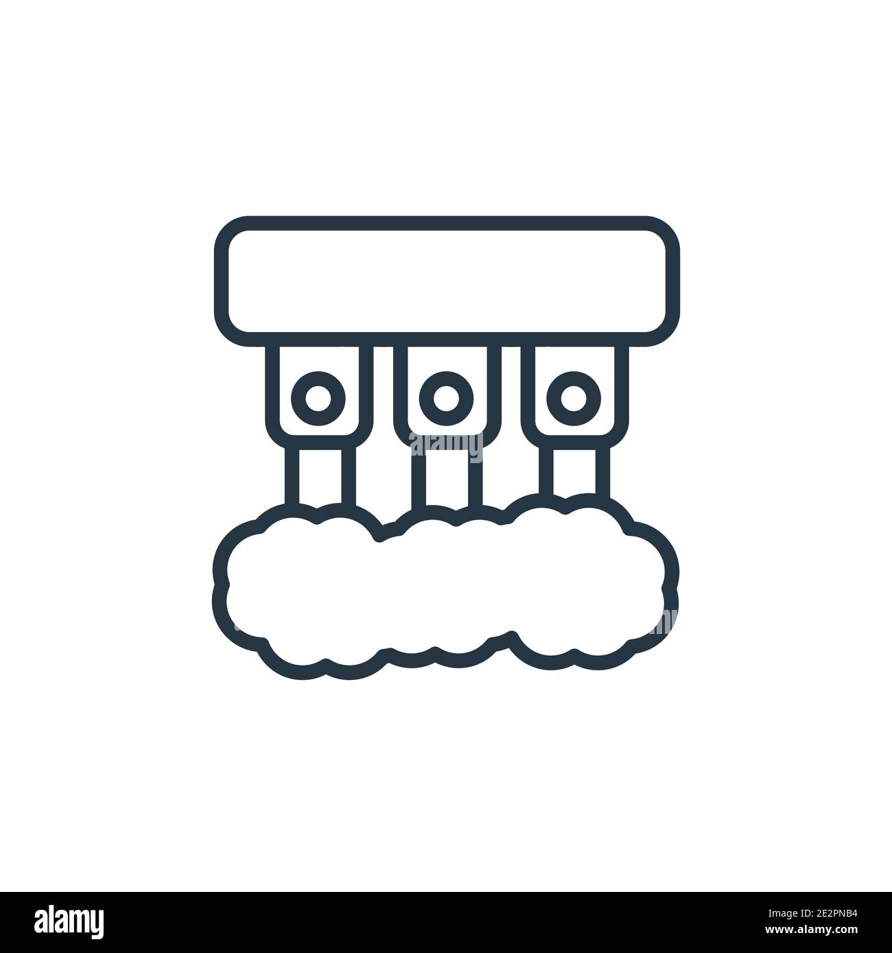Vektorsymbol für den Umriss des Wasserkraftwerks. Dünne Linie schwarz Wasserkraftwerk Symbol, flache Vektor einfache Element Illustration von editab Stock Vektor