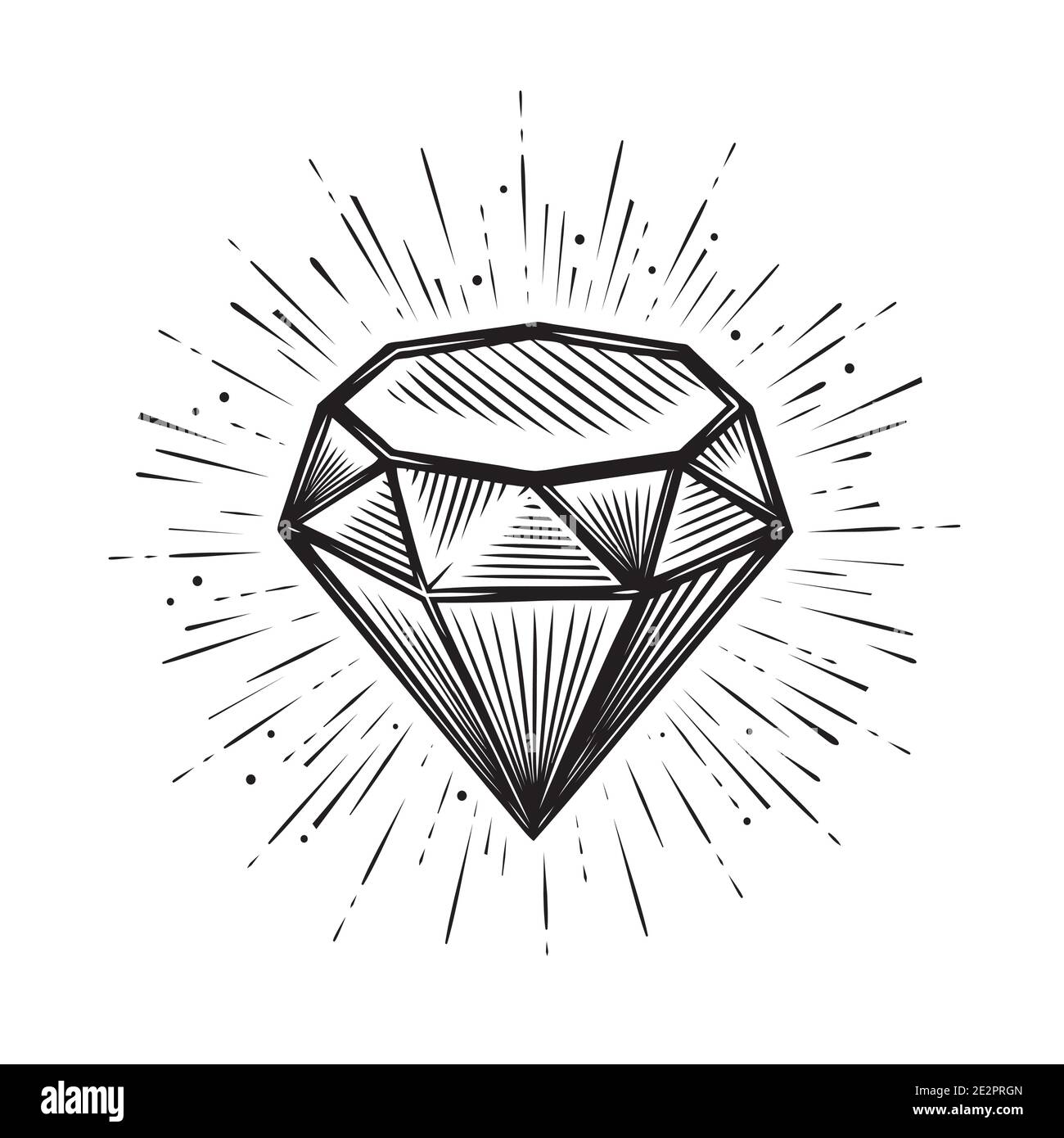 Diamant glänzend. Schmuck Symbol Vektor Illustration Stock Vektor