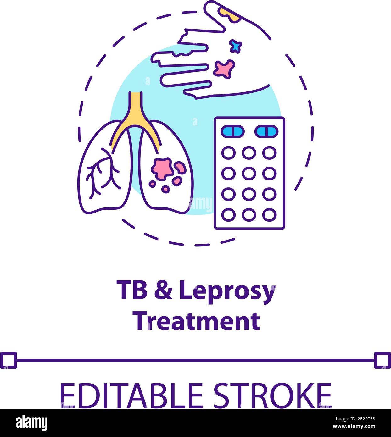 Symbol für Tuberkulose und Lepra-Behandlung Stock Vektor