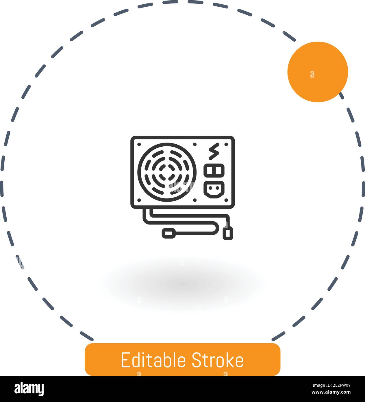 Vektorsymbol Netzteil editierbare Konturumrisssymbole für Web Und mobil Stock Vektor