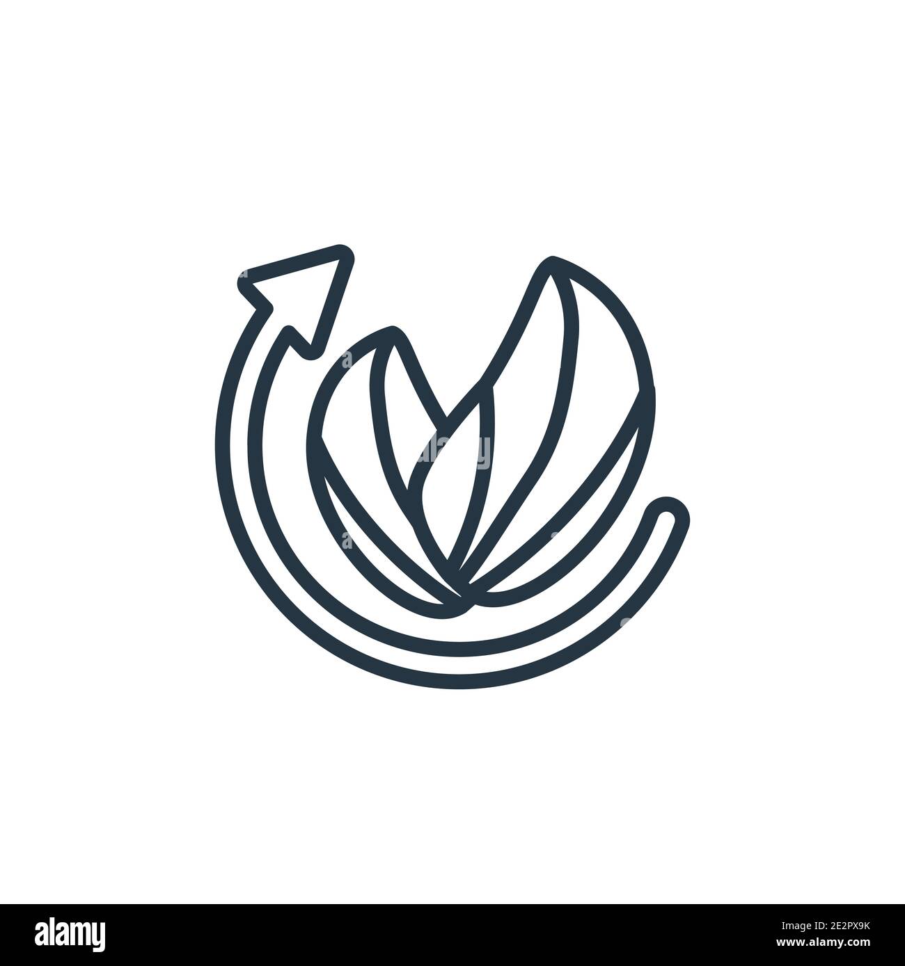 Vektorsymbol für die Kontur der Pfeile neu laden. Dünne Linie schwarze Reload Pfeile Symbol, flache Vektor einfache Element Illustration aus editierbaren Ökologie Konzept isoliert Stock Vektor