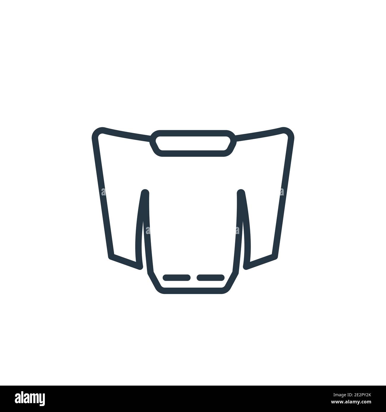 Vektorsymbol für die Kontur der Motorhaube. Dünne Linie schwarz Auto Motorhaube Symbol, flache Vektor einfache Element Illustration von editierbaren Autoteilen Konzept isoliert auf w Stock Vektor