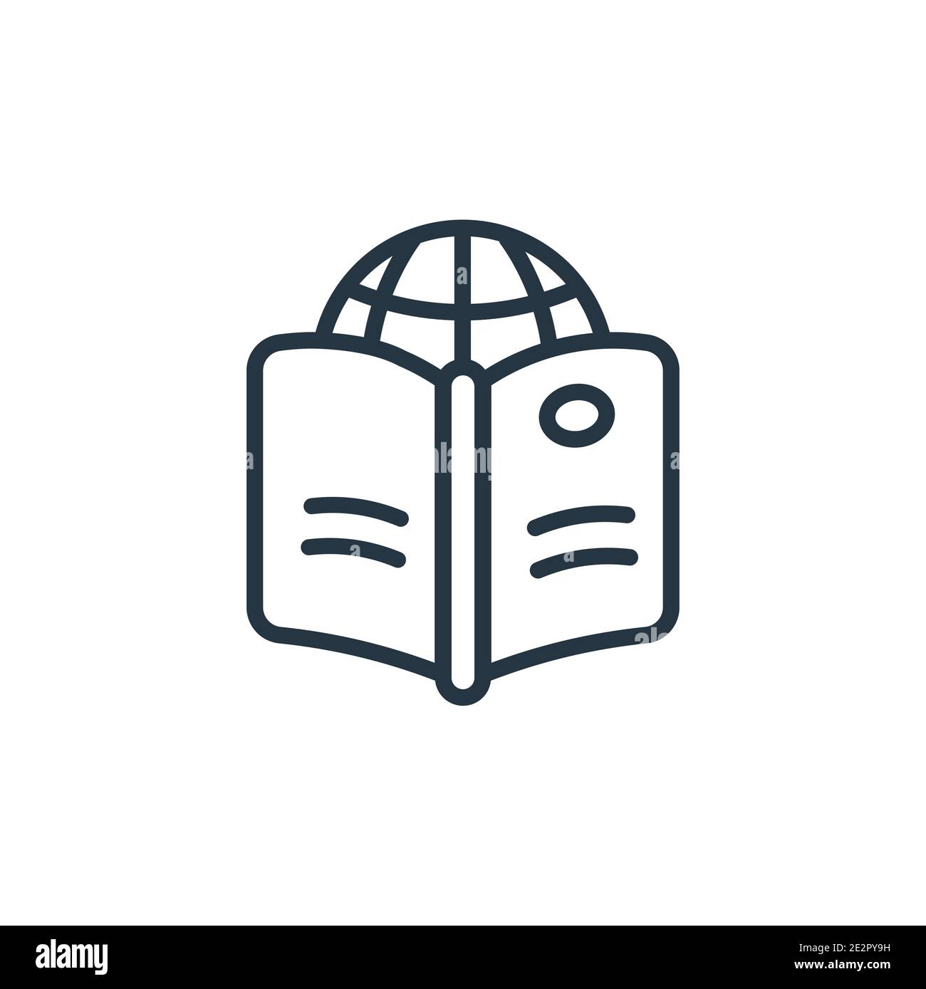 Symbol für Vektorgrafik für internationale Studien. Dünne Linie schwarz internationale Studien Symbol, flache Vektor einfache Element Illustration von editierbaren Bildung Stock Vektor