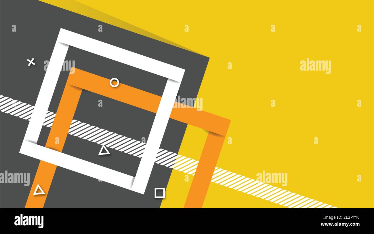 Abstrakt moderne futuristische Grafik Hintergrund. Gelber Hintergrund mit Streifen. Minimalistisches geometrisches abstraktes Hintergrunddesign, Bannerhintergrund in Stock Vektor