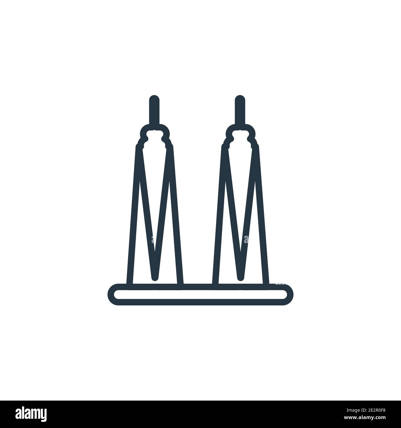 Vektorsymbol für den Umriss des Welthandelszentrums. Dünne Linie schwarz World Trade Center Symbol, flache Vektor einfache Element Illustration von editierbaren Gebäuden conce Stock Vektor