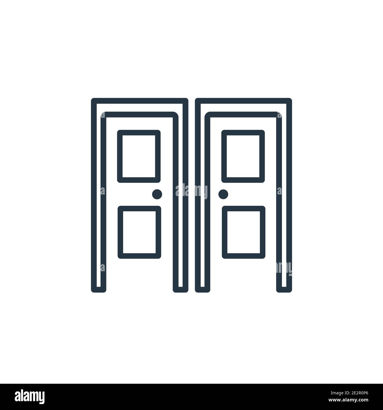 Vektorsymbol für große Türen. Dünne Linie schwarz große Tür Symbol, flache Vektor einfache Element Illustration aus editierbaren Konstruktionskonzept isoliert Strok Stock Vektor