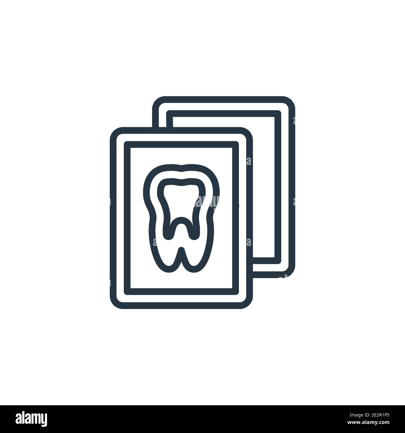 Vektorsymbol für dentale Röntgenbilder. Dünne Linie schwarz Dental x ray Symbol, flache Vektor einfache Element Illustration von editierbaren Zahnarzt Konzept isoliert st Stock Vektor