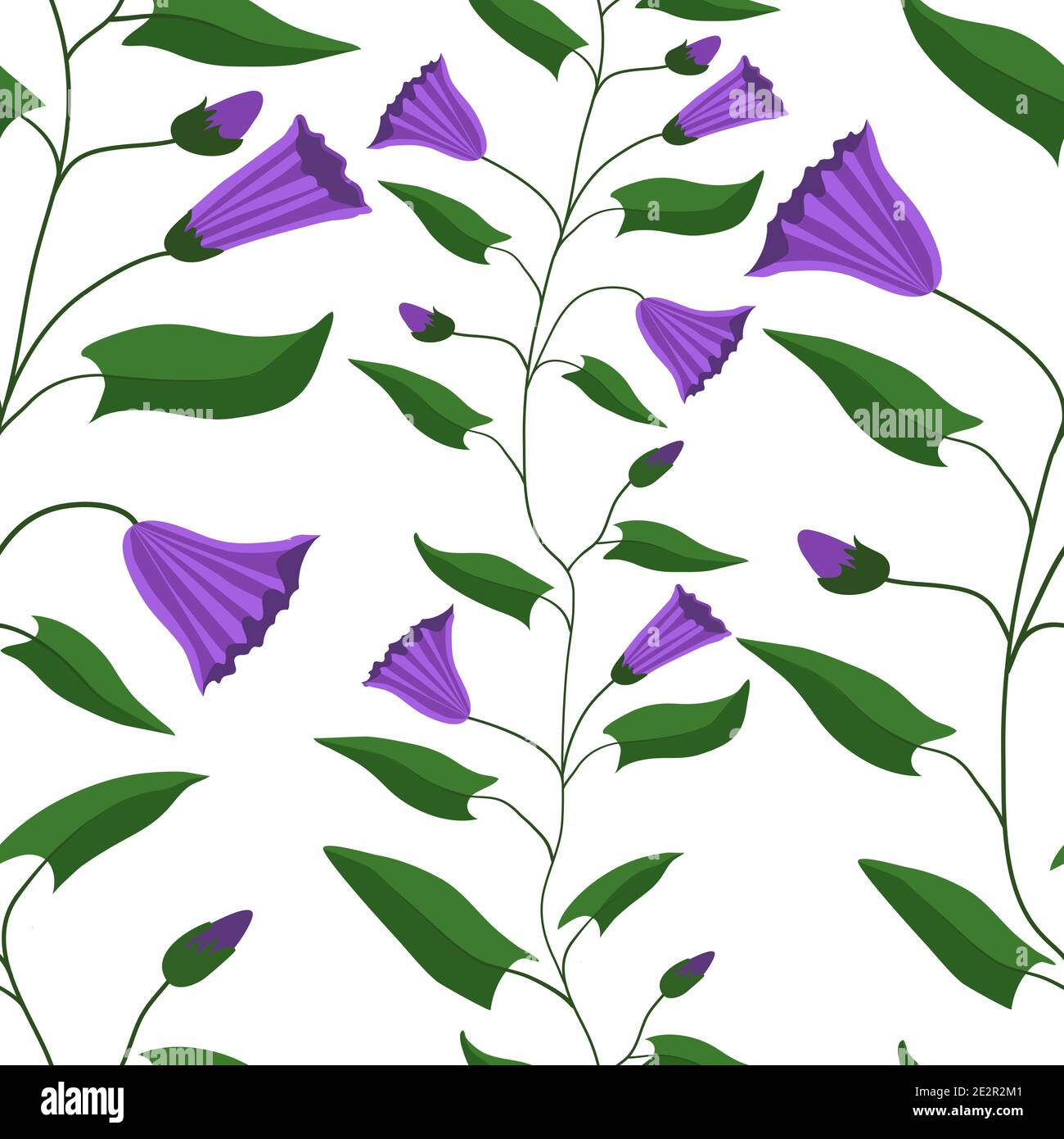 Nahtloses Muster. Blumen und Blätter des Feldes binden. Für Geschenkverpackungen, Stoff und andere bedruckte Produkte. Vektorgrafik Stock Vektor