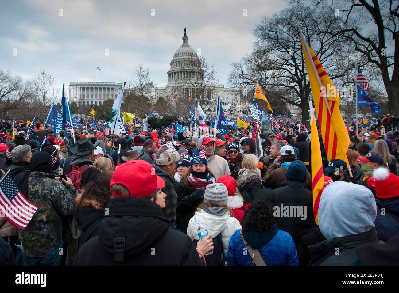 Save America Rally, wenige Minuten vor Beginn des Capitol-Protests. Washington DC USA Stockfoto