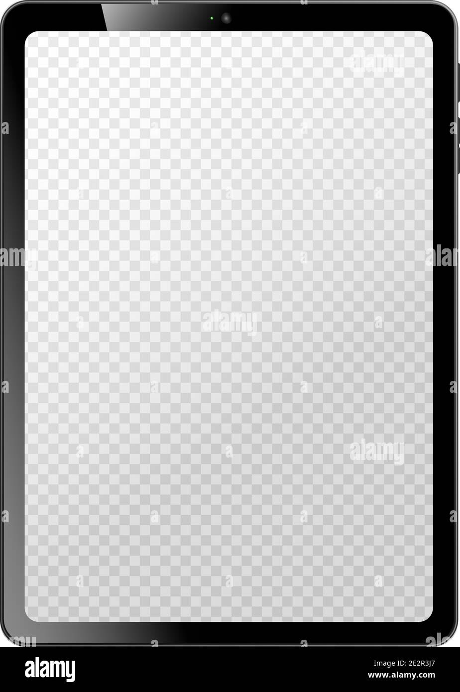 Glänzendes Tablet-Computer-Modell mit Kopierplatz auf dem Bildschirm Vektor Abbildung Stock Vektor