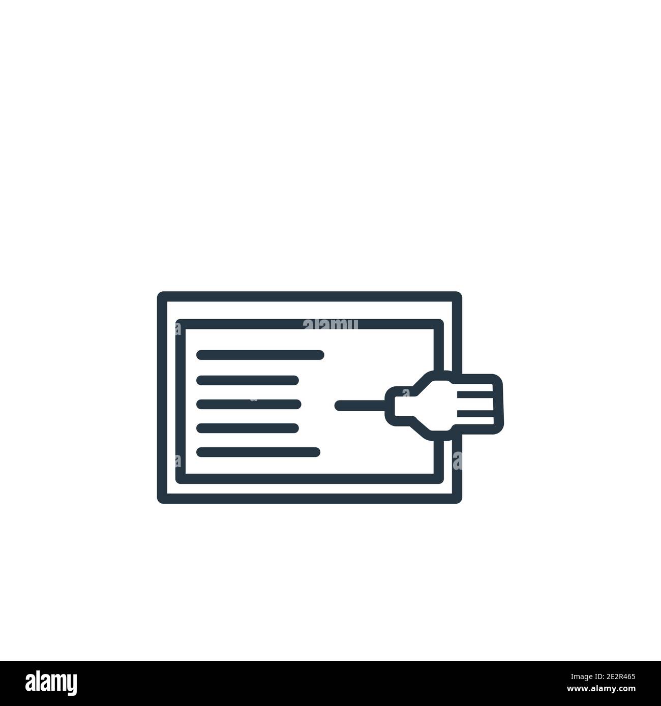 Vektorsymbol für die Codeeinspritzung. Dünne Linie schwarzen Code Injection Symbol, flache Vektor einfache Element Illustration aus editierbaren Cyber-Konzept isoliert Stock Vektor