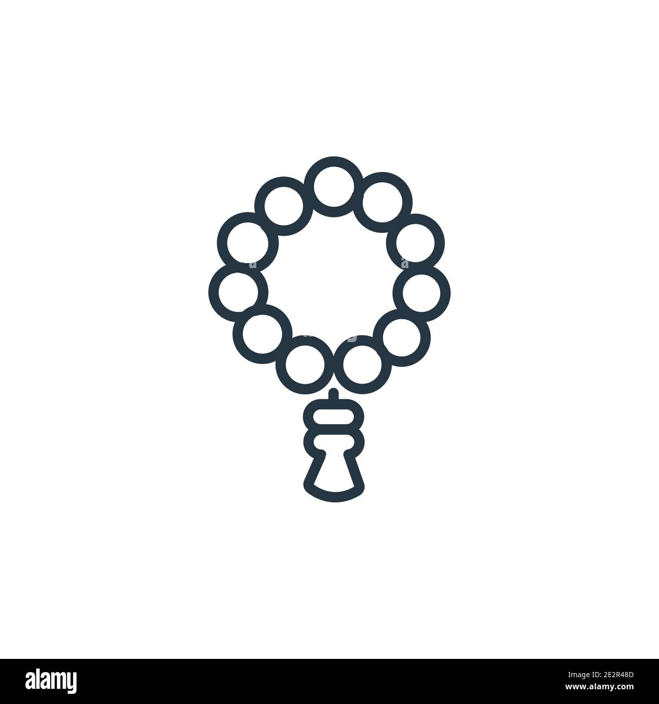 Vektorsymbol für die Umrandung von Perlen. Dünne Linie schwarze Perlen Symbol, flache Vektor einfache Element Illustration aus editierbaren Kulturen Konzept isoliert Strich auf weiß Stock Vektor