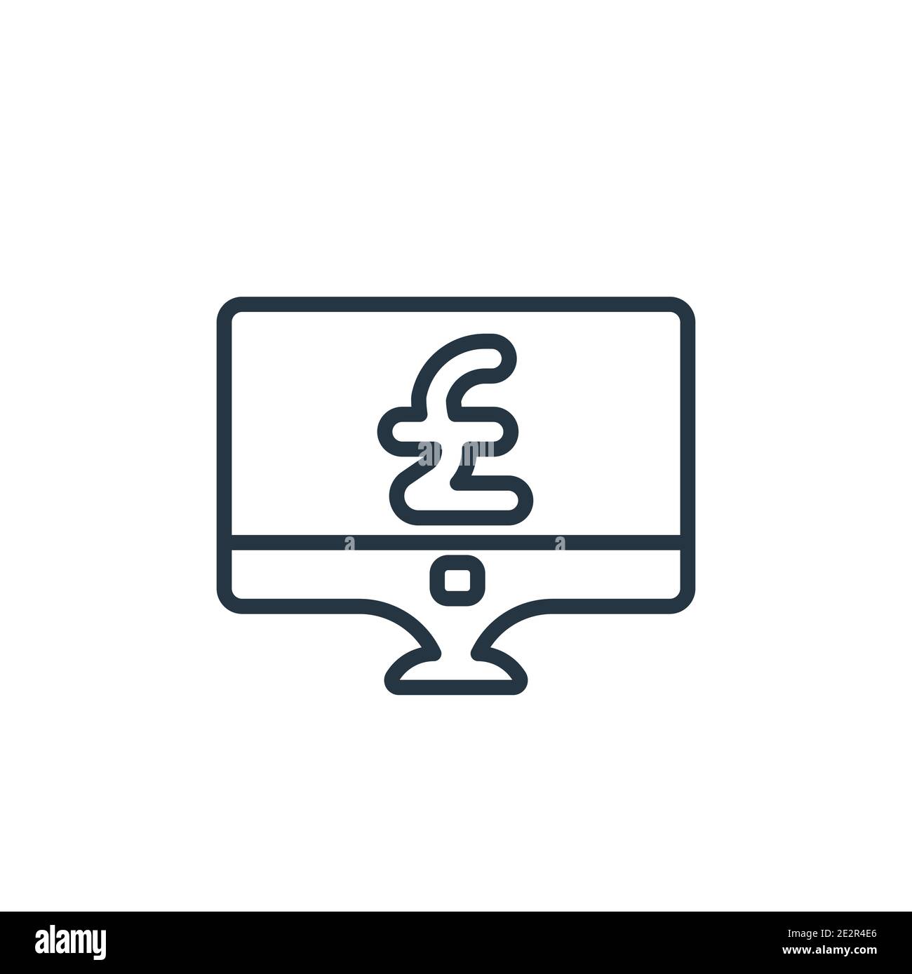 Pound-Zeichen auf dem Bildschirm Umriss Vektor-Symbol. Dünne Linie schwarz Pfund Zeichen auf Monitor-Bildschirm Symbol, flache Vektor einfache Element Illustration von bearbeiten Stock Vektor