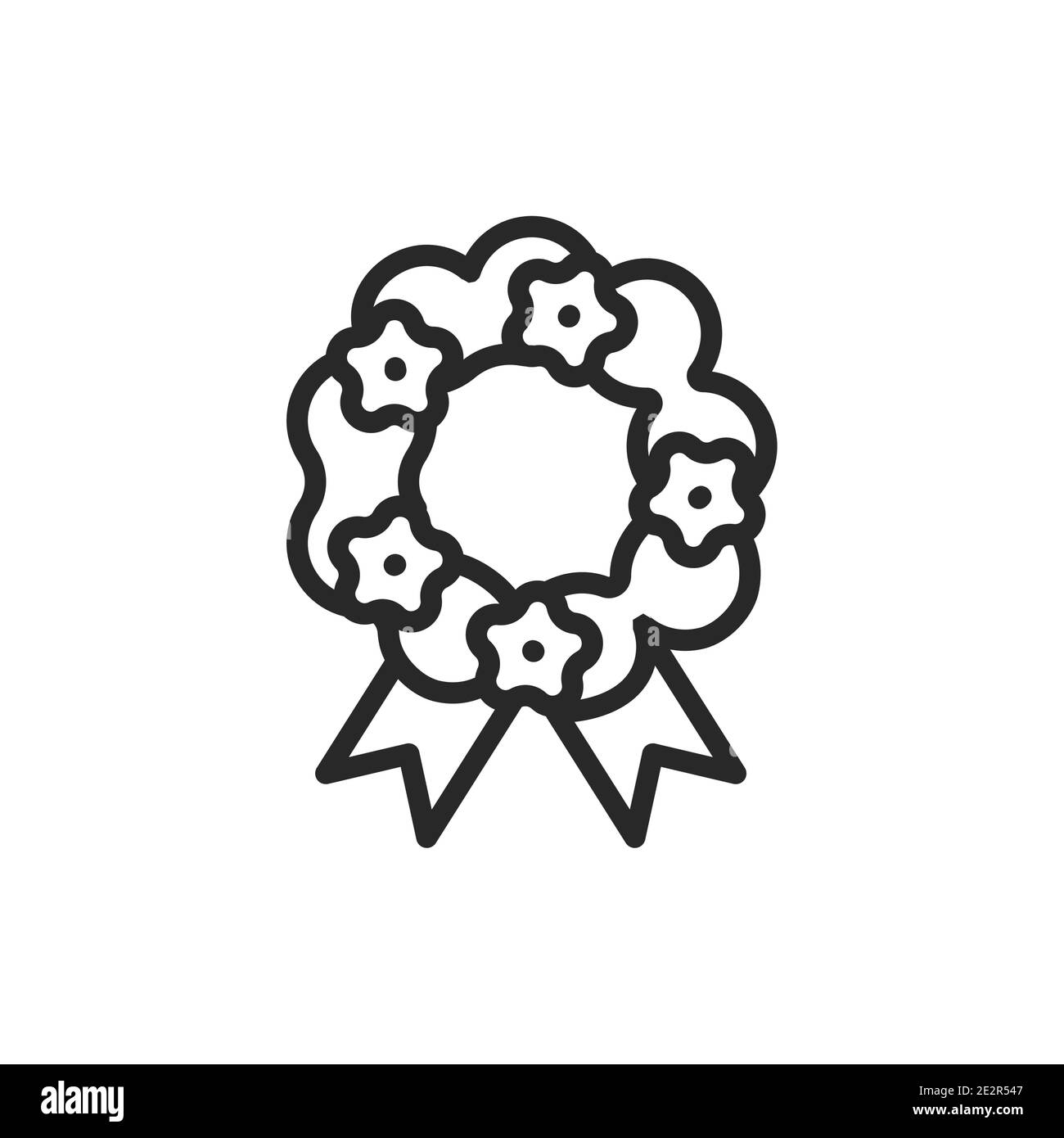 Funeral Kranz Farbe Linie Symbol. Isoliertes Vektorelement. Stock Vektor