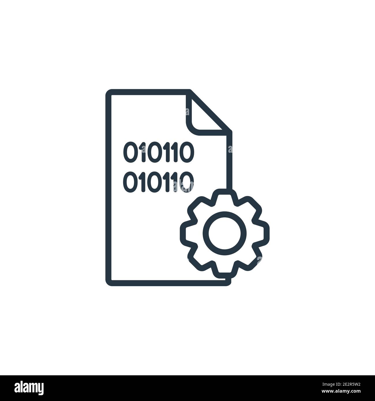 Symbol für den Umriss der Protokolldatei. Dünne Linie schwarze Log-Datei-Symbol, flache Vektor einfache Element Illustration aus editierbaren Big Data Konzept isoliert auf weiß Stock Vektor