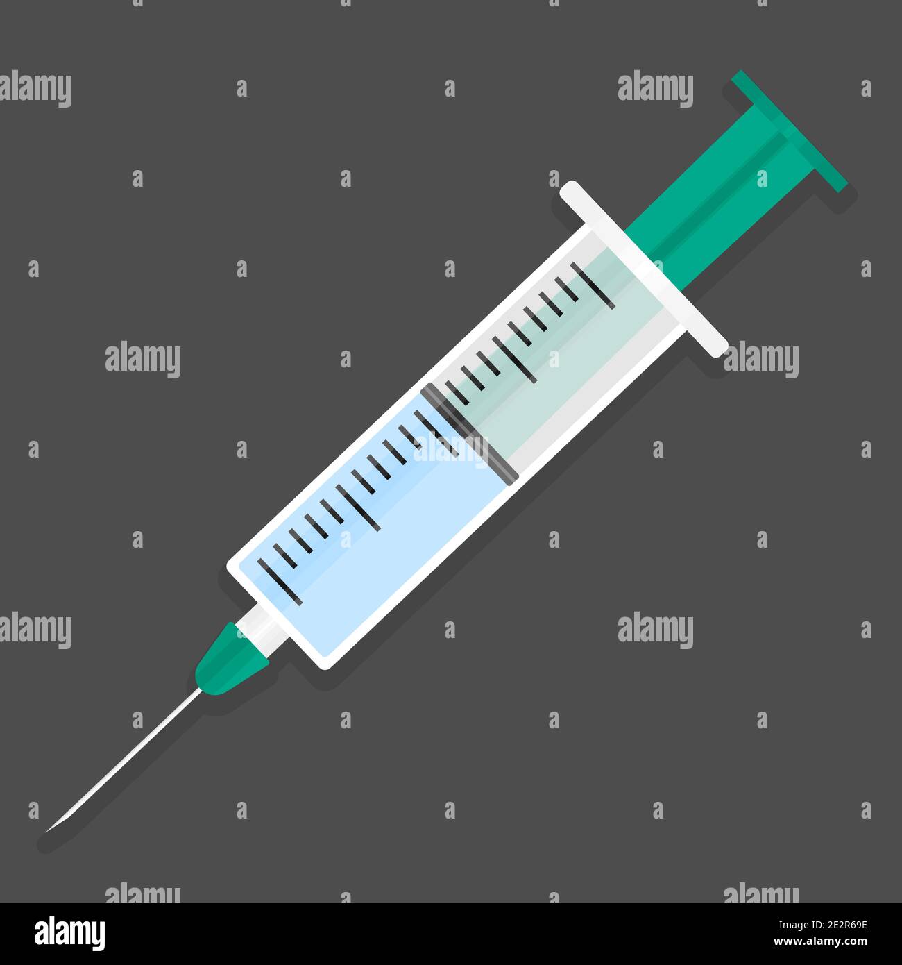 Eine Spritze mit Impfstoffspritze oder einem anderen Medikamentenvektor erstellt Abbildung Stock Vektor