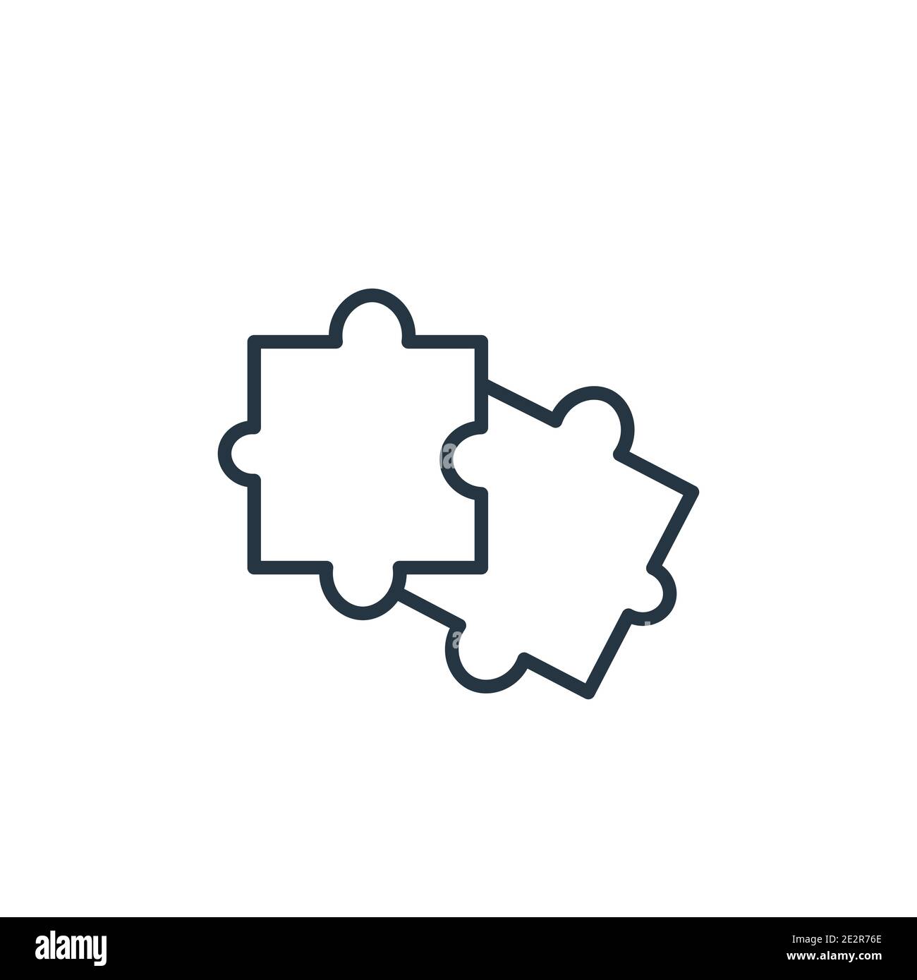 Puzzle Spiel Stück Umriss Vektor-Symbol. Dünne Linie schwarz Puzzle-Spiel Stück Symbol, flache Vektor einfache Element Illustration aus editierbaren Geschäftskonzept Stock Vektor