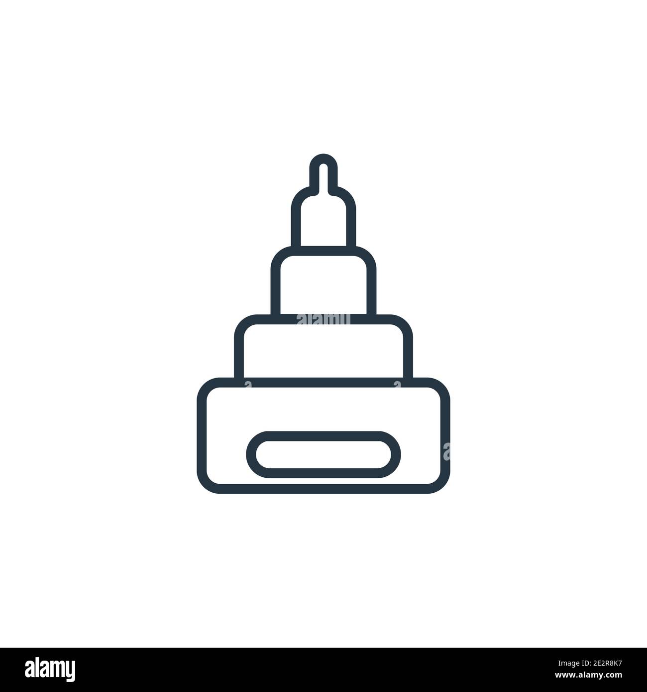 Buddist Friedhof Umriss Vektor-Symbol. Dünne Linie schwarz Buddist Friedhof Symbol, flache Vektor einfache Element Illustration von editierbaren Gebäuden Konzept i Stock Vektor