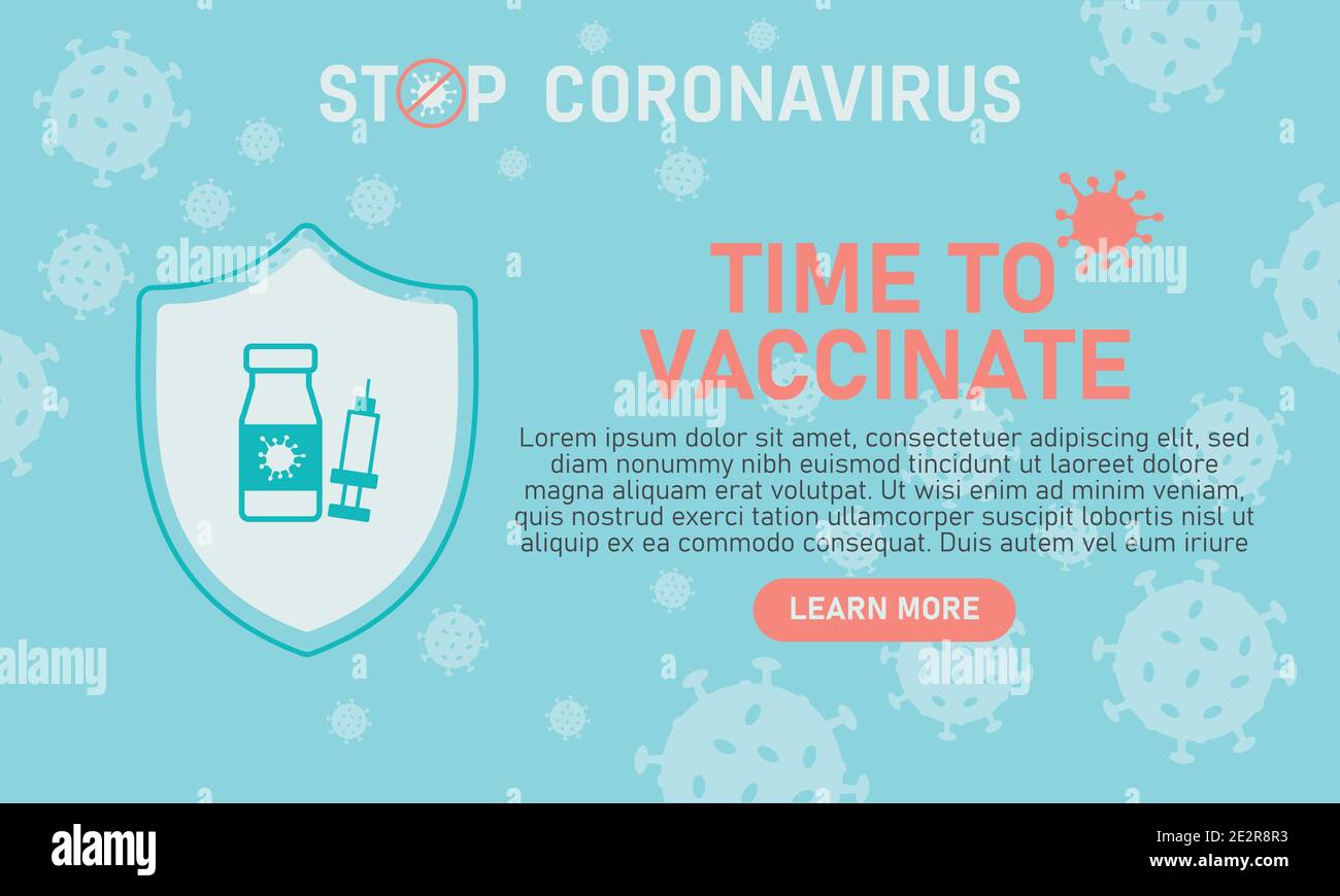 Zeit für die Impfung 2021 Konzept.Coronavirus Impfkonzept. Vektorgrafik eps10 Stock Vektor