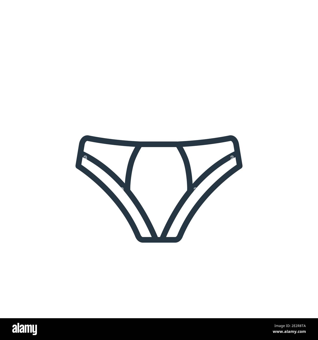 Vektorsymbol für den Umriss von Briefs. Dünne Linie schwarzen Slips Symbol, flache Vektor einfache Element Illustration aus editierbaren Kleidung Konzept isoliert Strich auf whit Stock Vektor