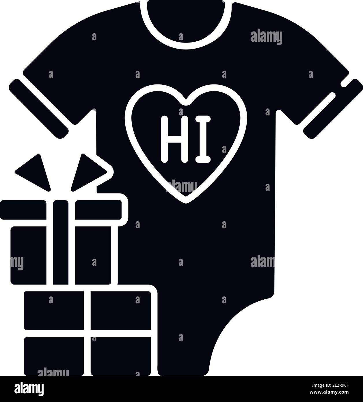 Babydusche, schwarzes Glyphen-Symbol Stock Vektor