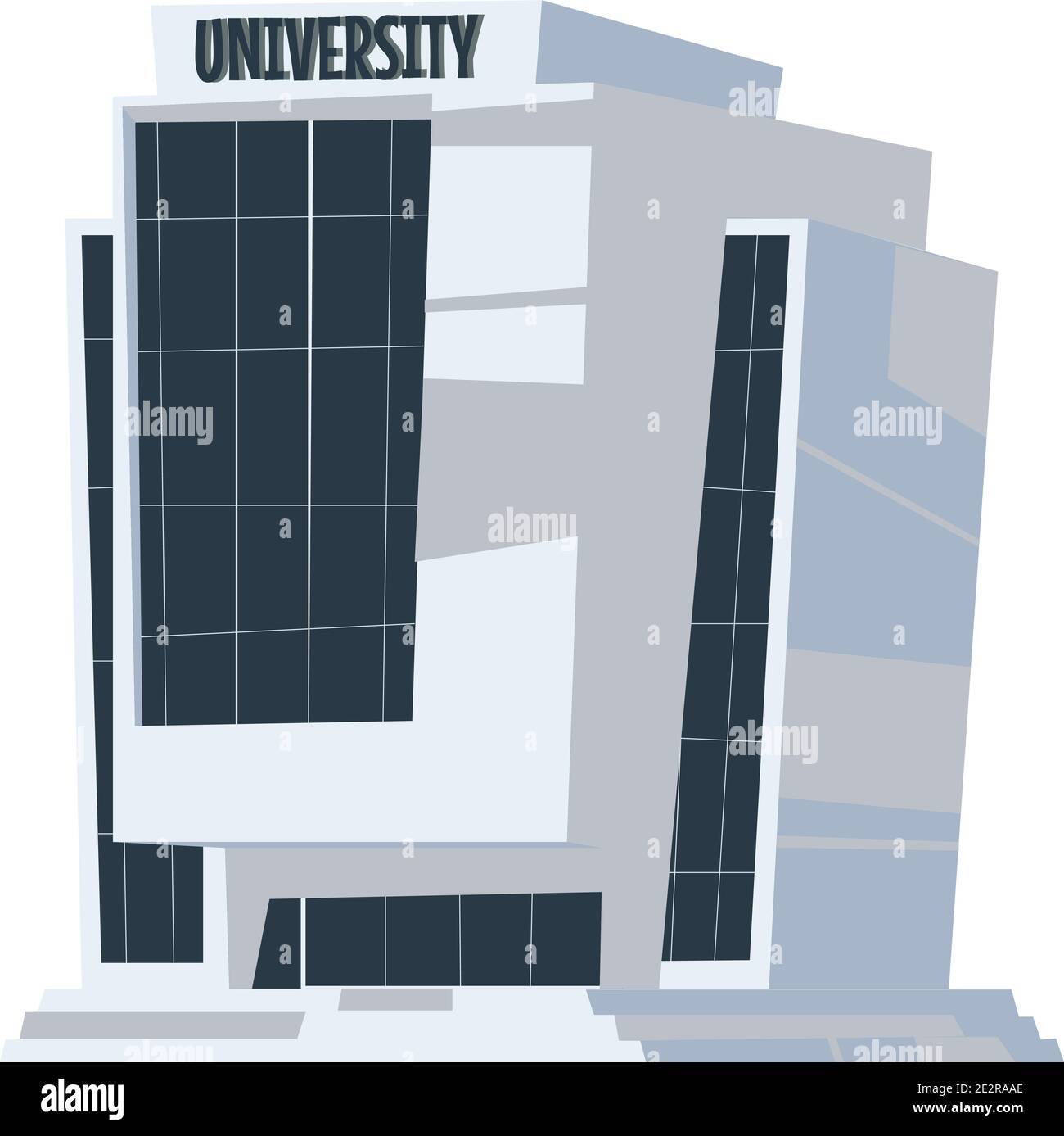 Schule, Universität oder Hochschule Gebäude Cartoon Vektor isolierte Illustration Stock Vektor