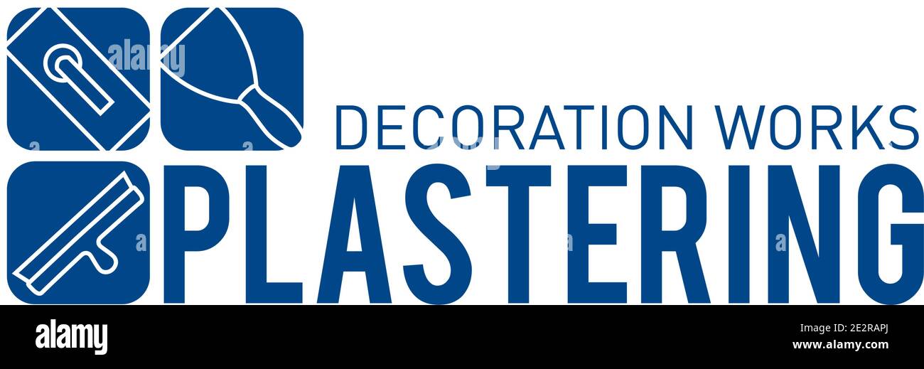 Vector Logo der Veredelung Firma auf Putz und Malerei Stock Vektor
