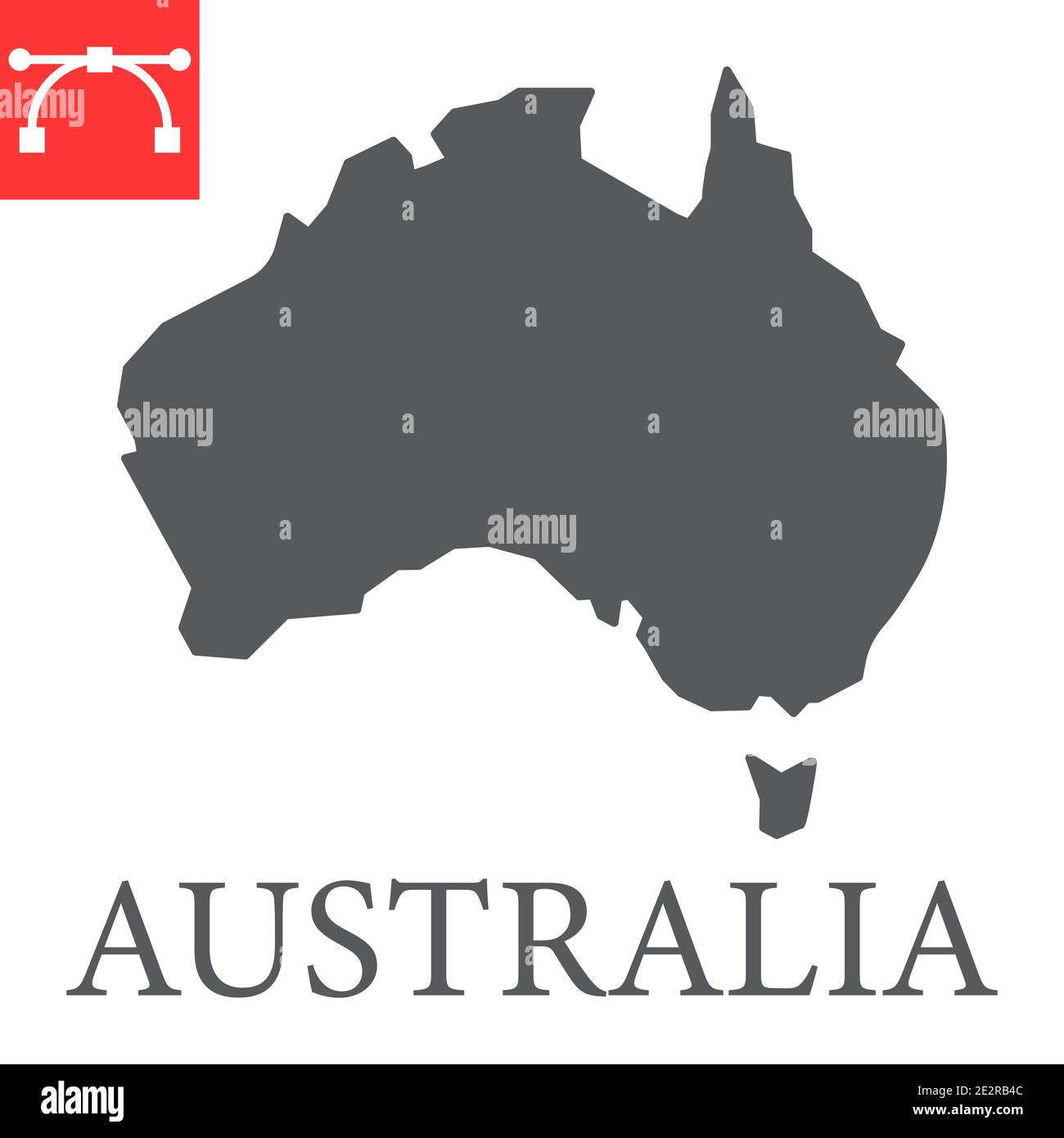 Karte von Australien Glyphe Symbol, Land und Geographie, australien Karte Zeichen Vektorgrafiken, editierbare Kontur solide Symbol, eps 10. Stock Vektor