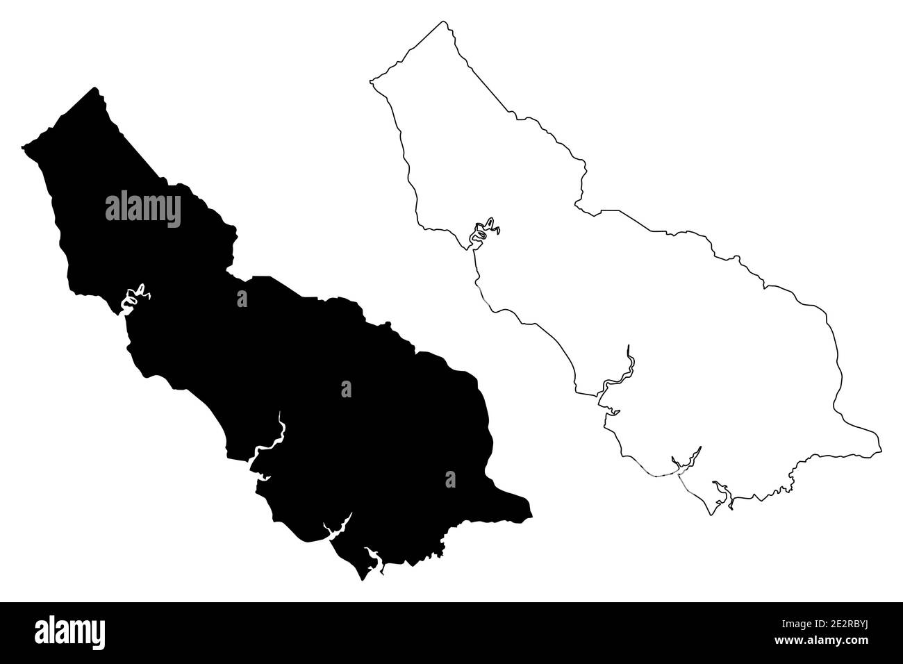 Richmond County, Commonwealth of Virginia (US County, Vereinigte Staaten von Amerika, USA, USA, US) Karte Vektor Illustration, Scribble Skizze Richmond Karte Stock Vektor