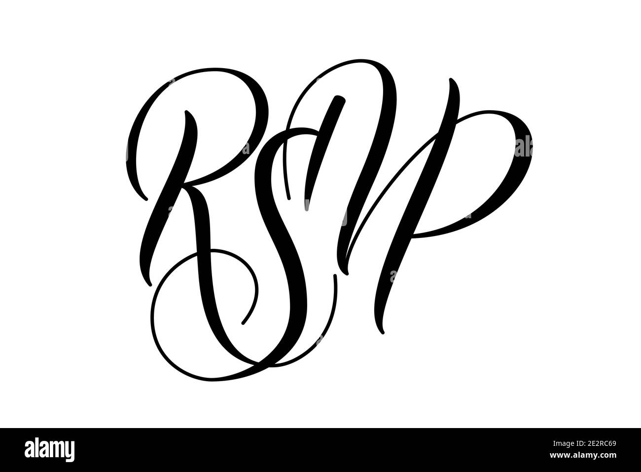 Moderne Pinsel Kalligraphie RSVP isoliert auf weißem Hintergrund für Hochzeit R.S.V.P. Karte. Vektorgrafik Stock Vektor