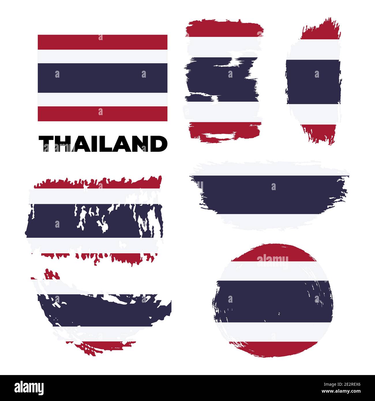 Thailand Nationalflagge, offizielle Flagge Thailands genaue Farben, wahre Farbe Stock Vektor