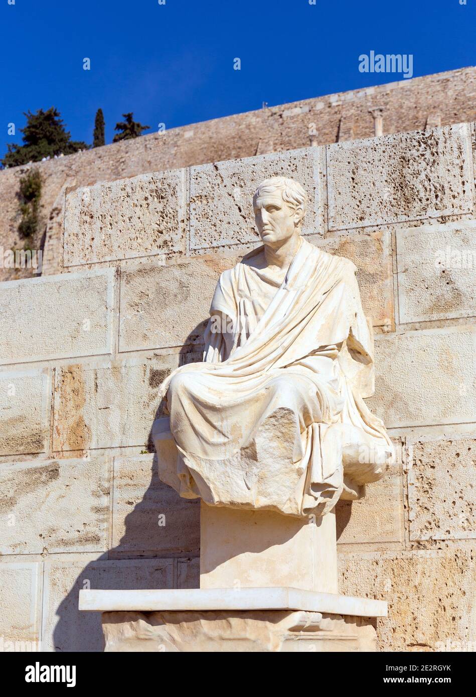 Statue von Menander, Theater von Dionysos, Athen, Griechenland. Stockfoto