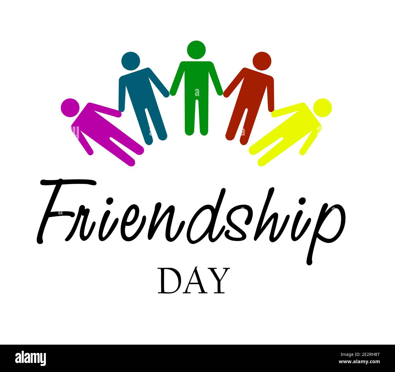Happy Friendship Tag Vektor typografisches Design. Inspirierendes Zitat über Freundschaft. Verwendbar als Grußkarten, Poster, Kleidung, T-Shirt für Ihre Stock Vektor