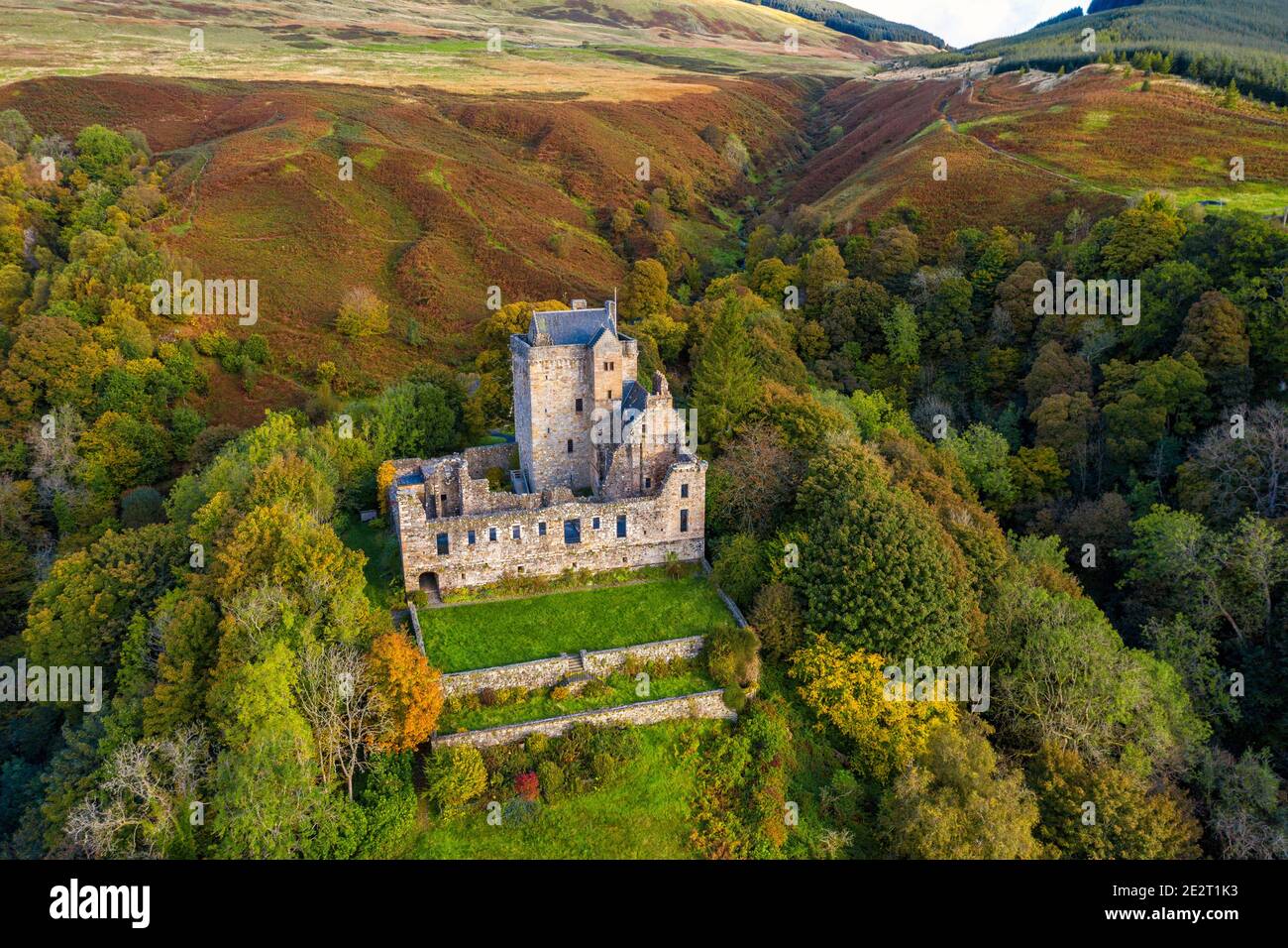 Castle Campbell, Dollar Glen, Clackmannanshire, Schottland, Großbritannien Stockfoto