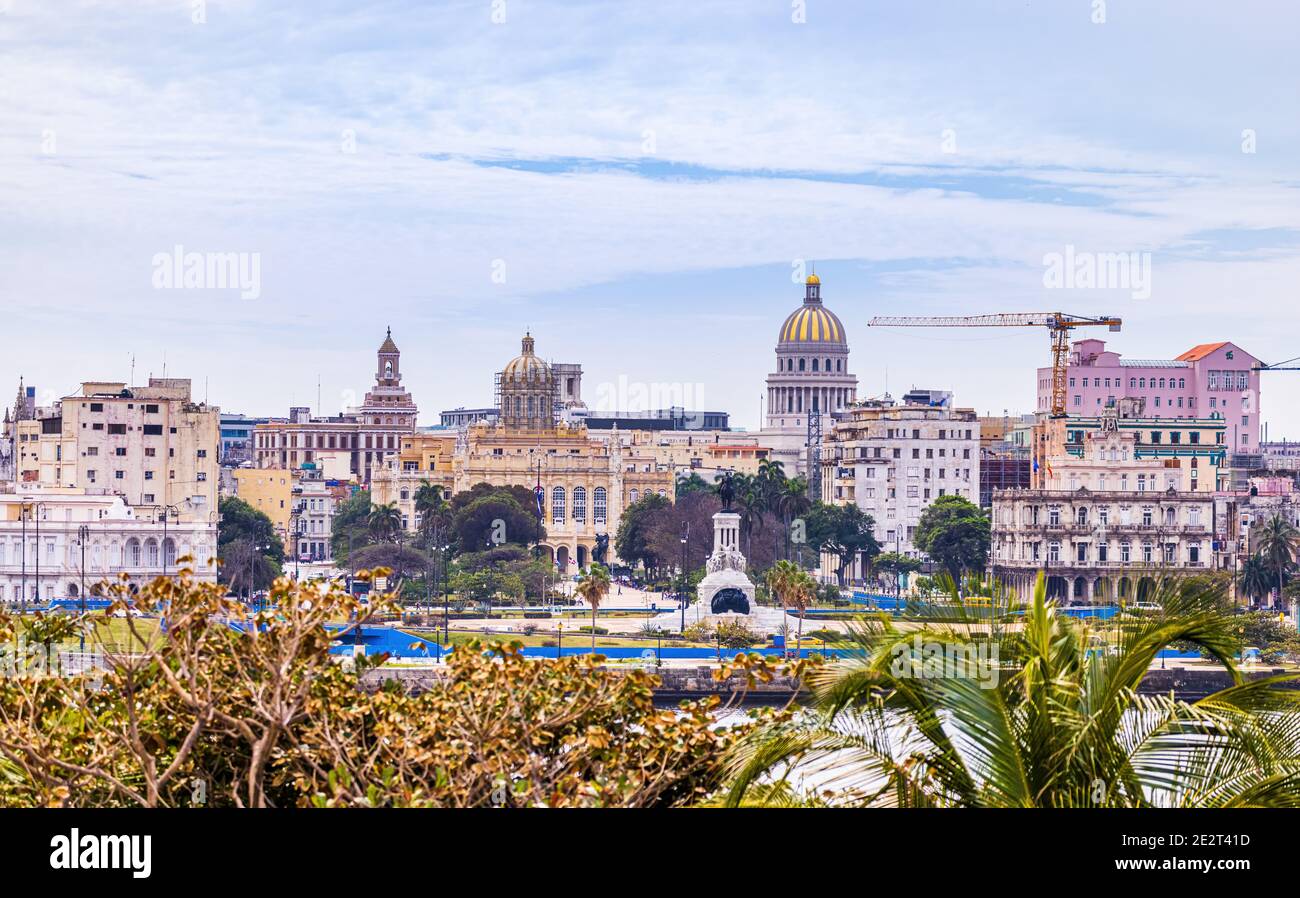 Sehr detaillierte Ansicht der Altstadt von Havanna einschließlich des Kapitols - Kuba Stockfoto