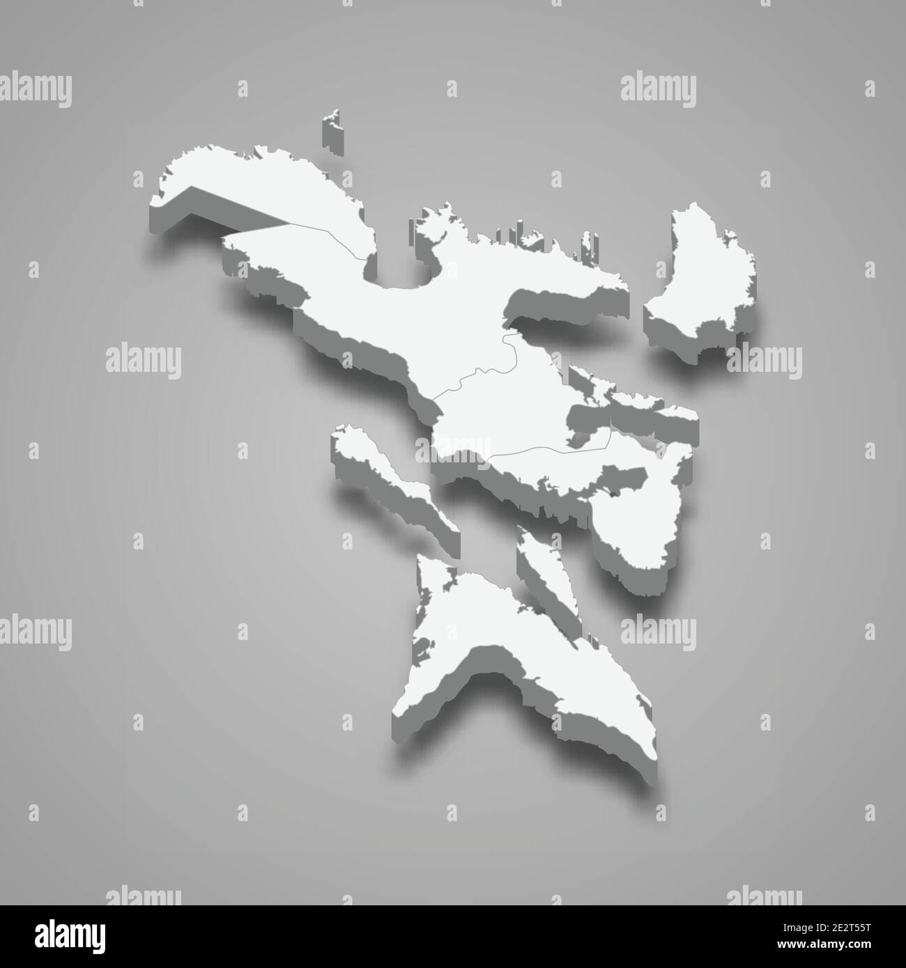 3d isometrische Karte von Bicol ist eine Region der Philippinen, Vektordarstellung Stock Vektor