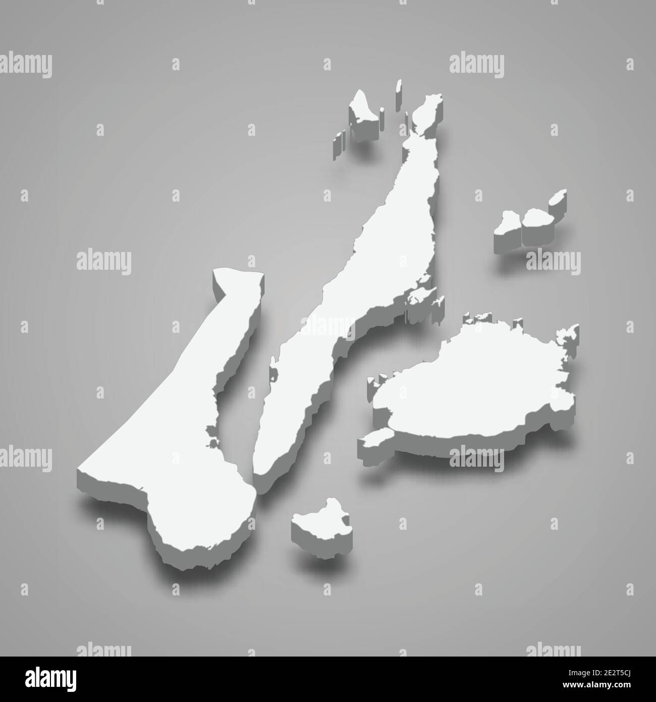3d isometrische Karte von Central Visayas ist eine Region der Philippinen, Vektor-Illustration Stock Vektor