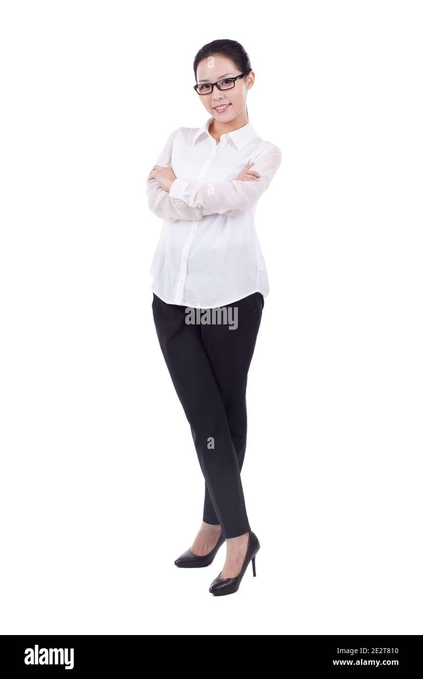 Porträt einer jungen Geschäftsfrau smilling hochwertige Foto Stockfoto