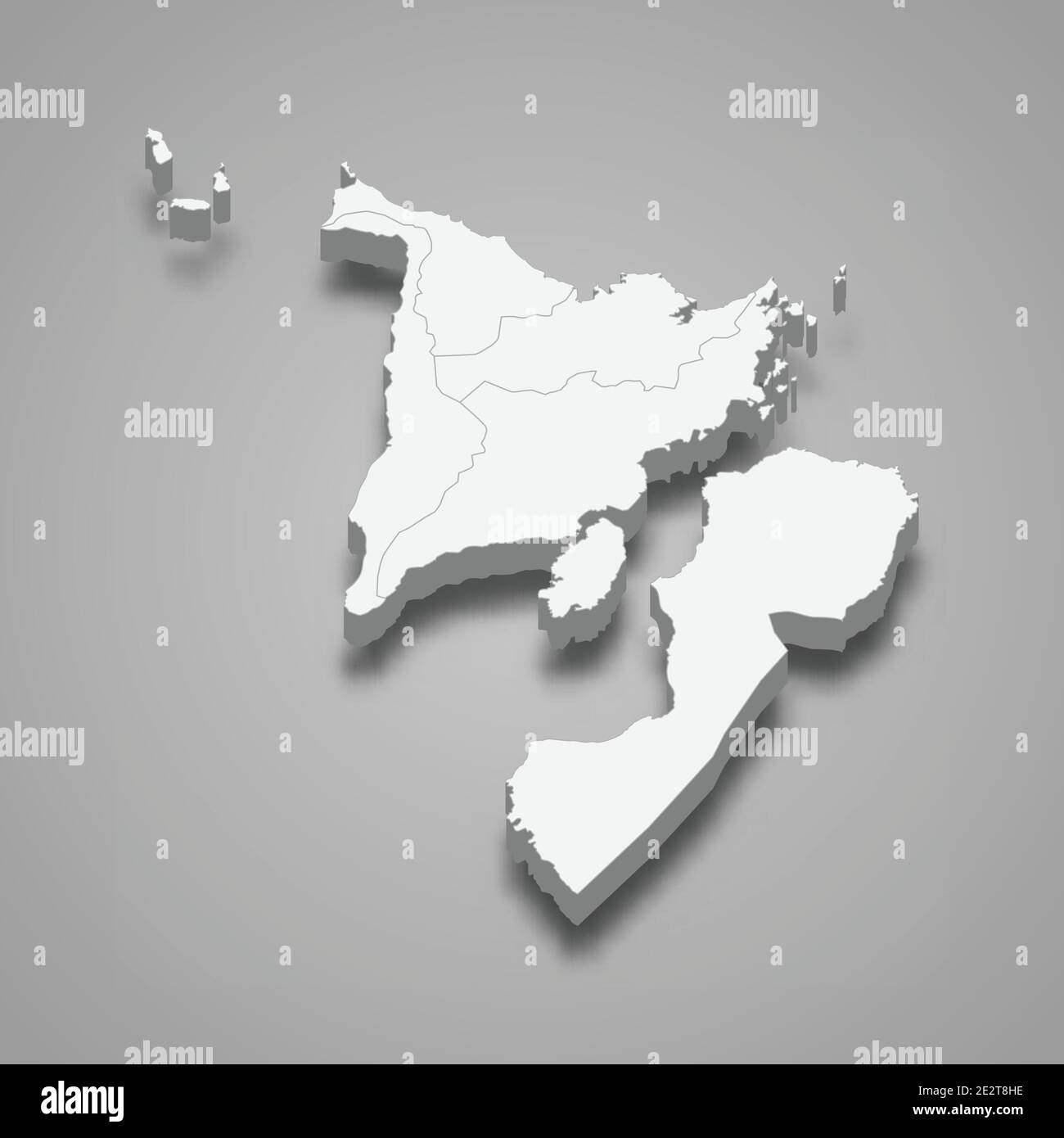 3d isometrische Karte von Western Visayas ist eine Region der Philippinen, Vektor-Illustration Stock Vektor