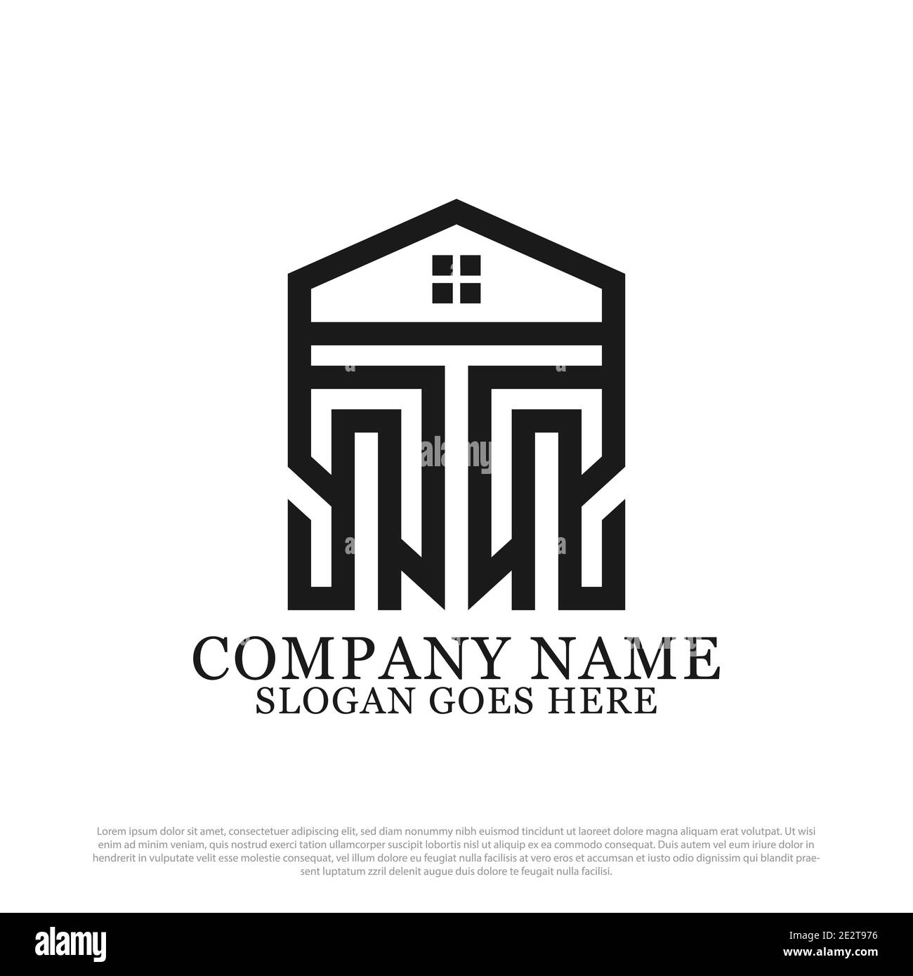 Monogram Immobilien-Logo-Vorlage, am besten für Bau-und Bau-Logo-Design-Vektor Stock Vektor