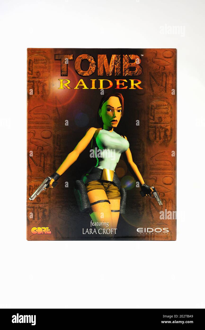 Original Tomb Raider PC-Spiel von 1996 ein Action-Adventure-Video Spiel entwickelt von Core Design und veröffentlicht von Eidos Interactive Stockfoto