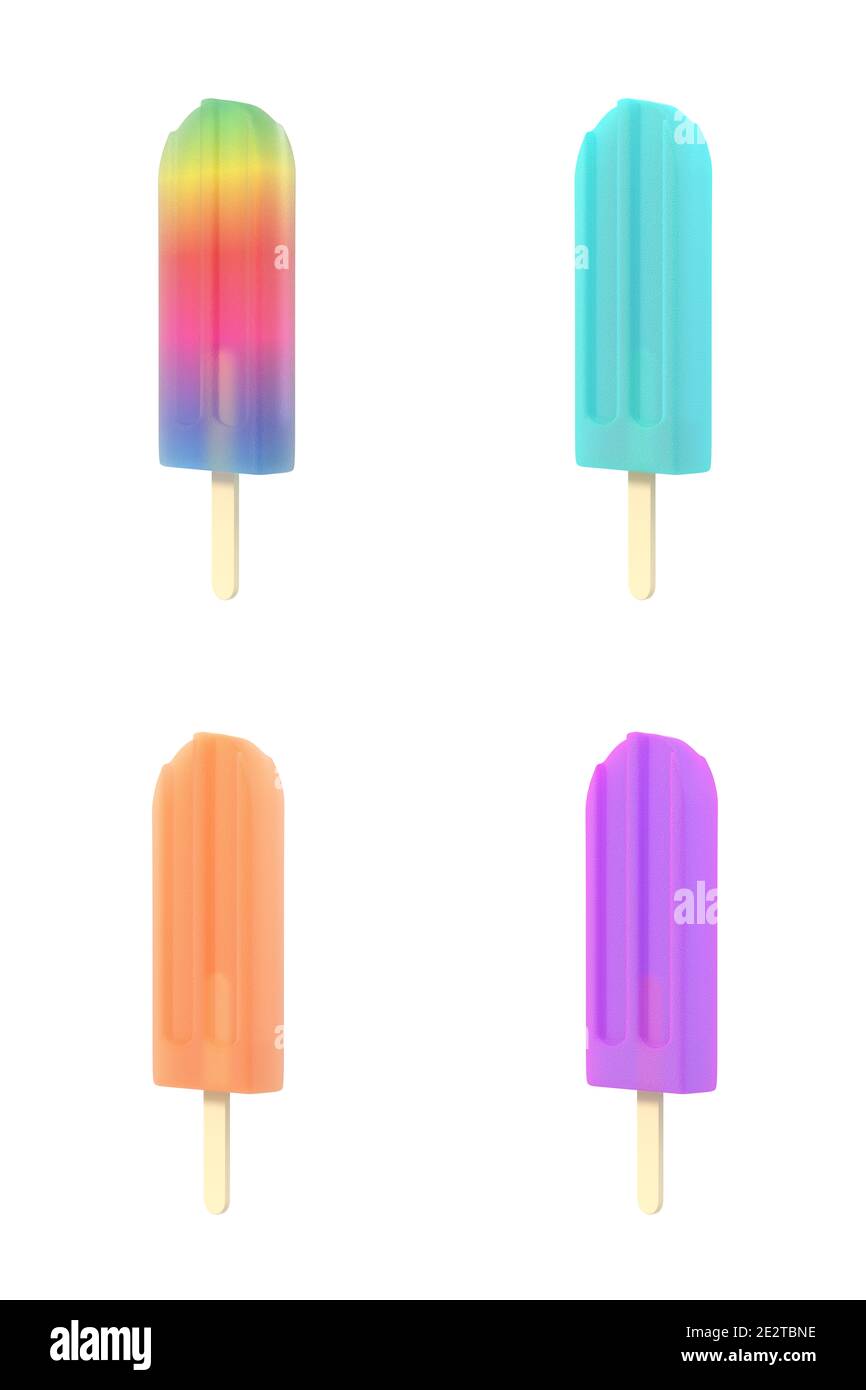 Eiscreme mit Popsicle auf Stick-Set. Stockfoto