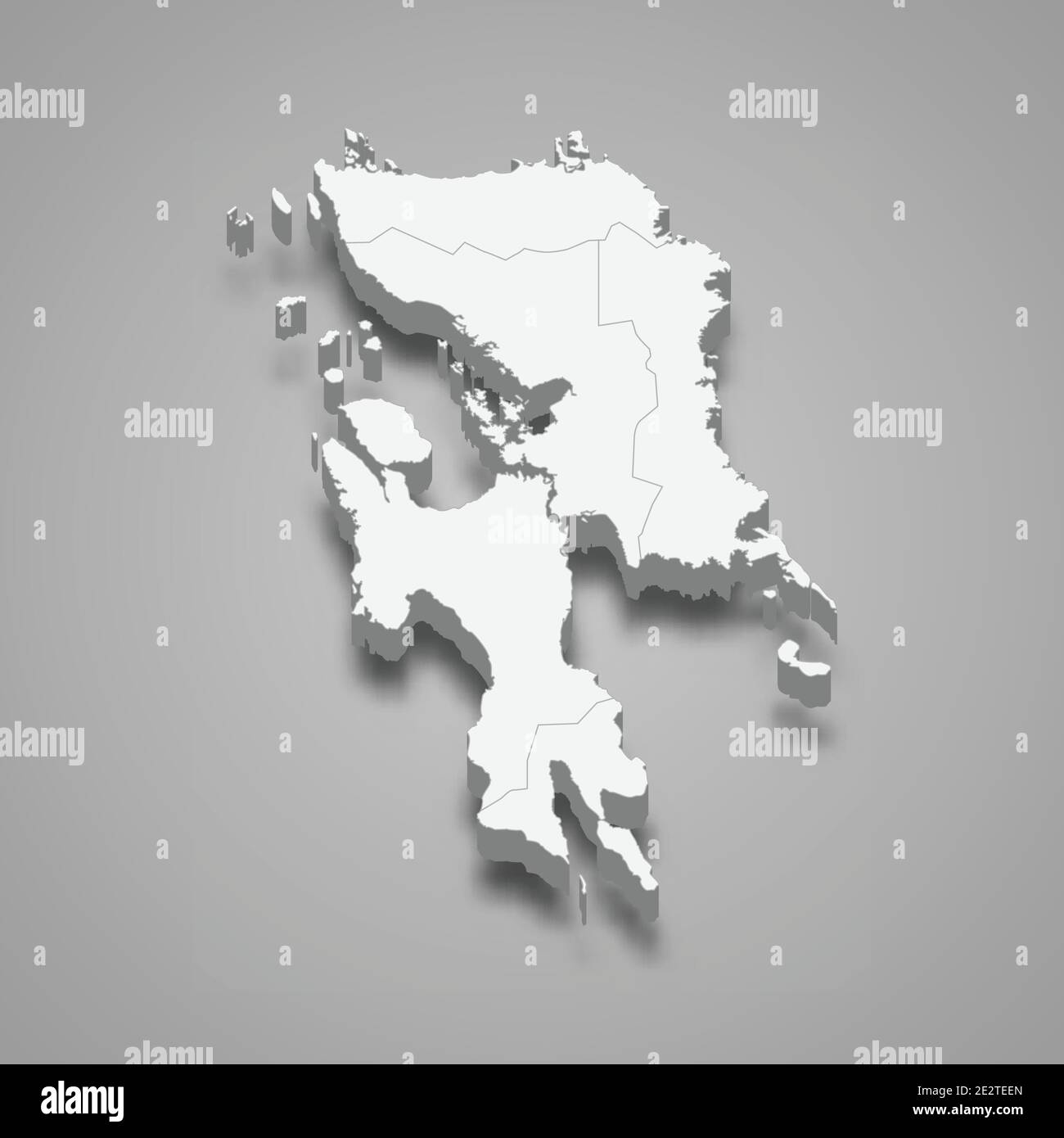 3d isometrische Karte von Eastern Visayas ist eine Region der Philippinen, Vektor-Illustration Stock Vektor