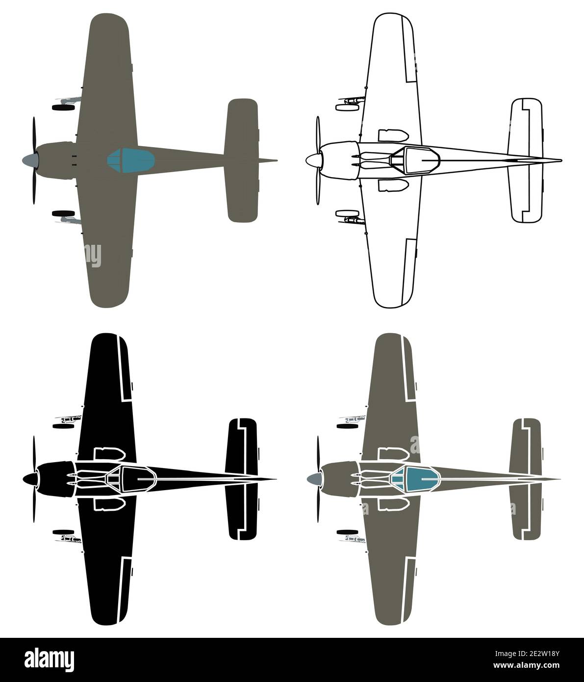 Focke 190 in der Draufsicht Stock Vektor