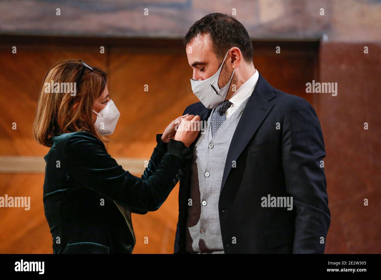 Insedimento del nuovo Direttore generale del Policlinico Umberto i di Roma, insieme alla Rettrice dell' Università La Sapienza Stockfoto