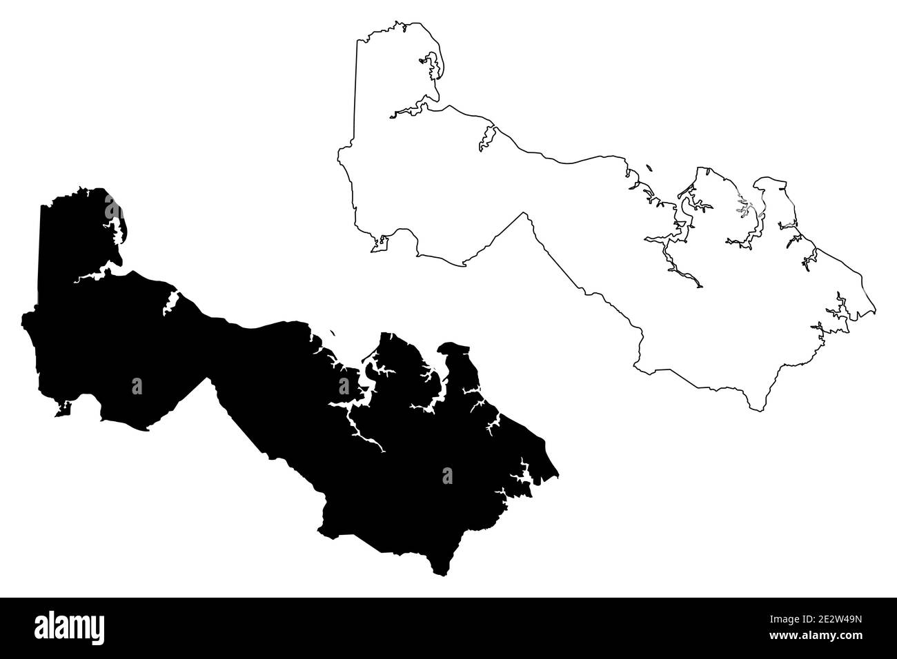 Westmoreland County, Commonwealth of Virginia (US County, Vereinigte Staaten von Amerika, USA, USA, USA) Kartenvektordarstellung, Skizze Westmore Stock Vektor