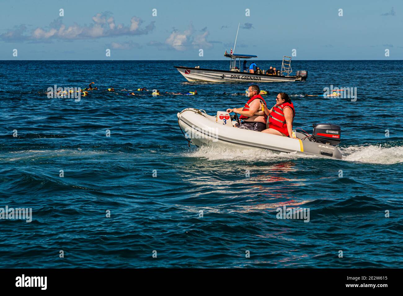 Wassersport vor Grenada Küste Stockfoto