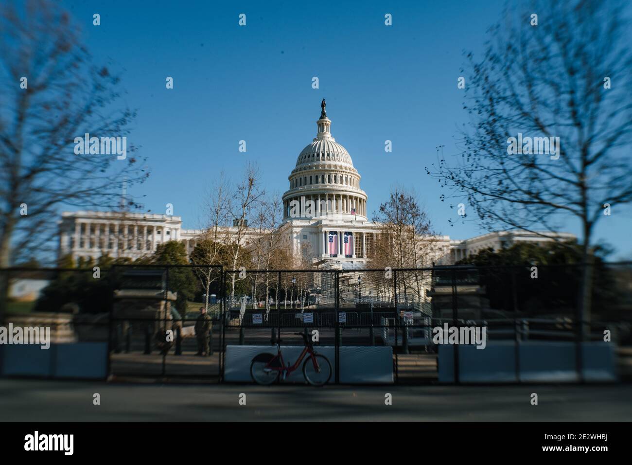 Barrieren um das US-Kapitol in Vorbereitung auf die Einweihung von Joe Biden Stockfoto