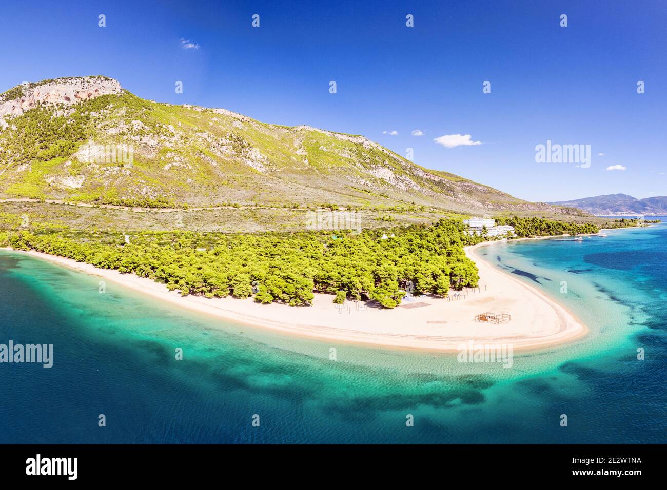 Der Strand Gregolimano in Evia Insel, Griechenland Stockfoto
